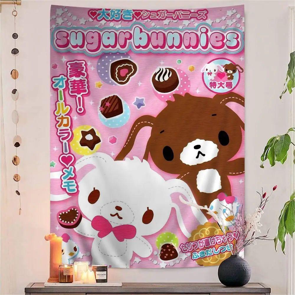 Tapestry with Sugarbunnies printed large tarot 75x100 чёрный