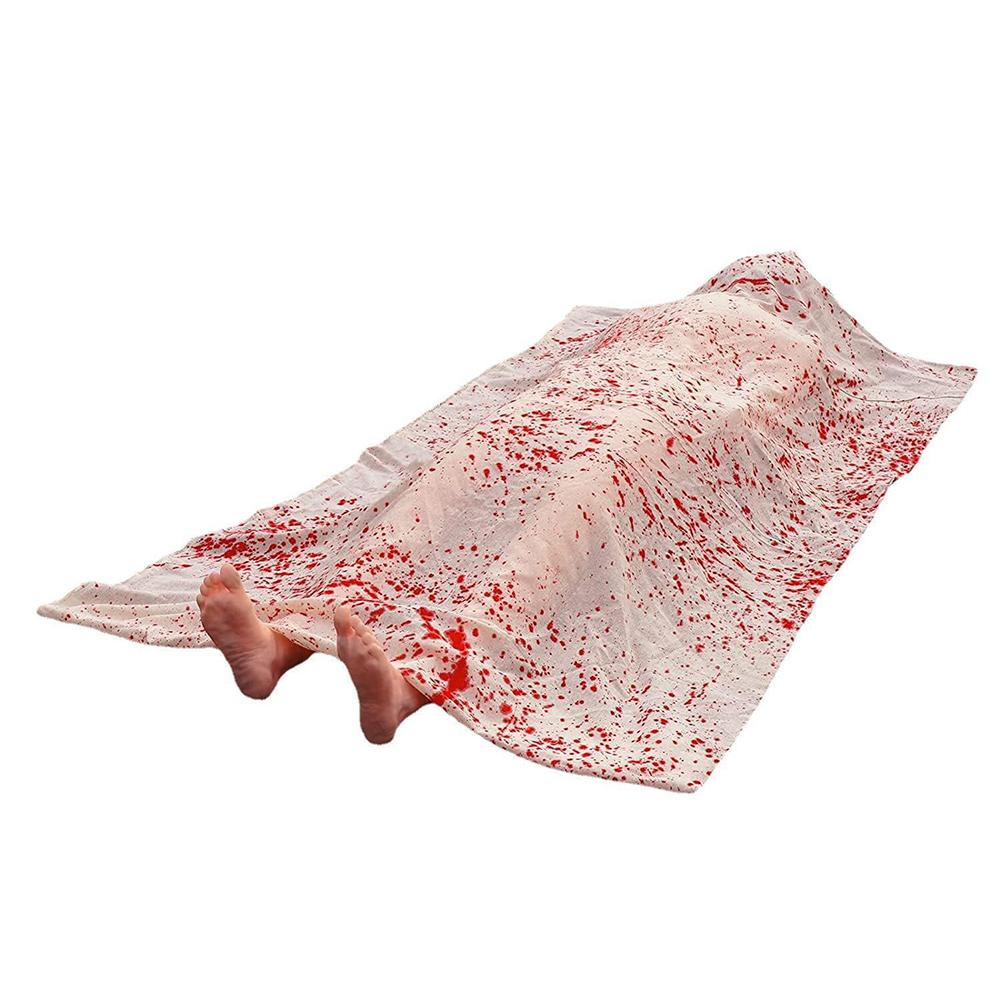 Halloween Dead Victim Props Thick Cloth With Blood Prints Fake Corpse Crime Scene Decoration 59 In Fake Corpse For Haunted House