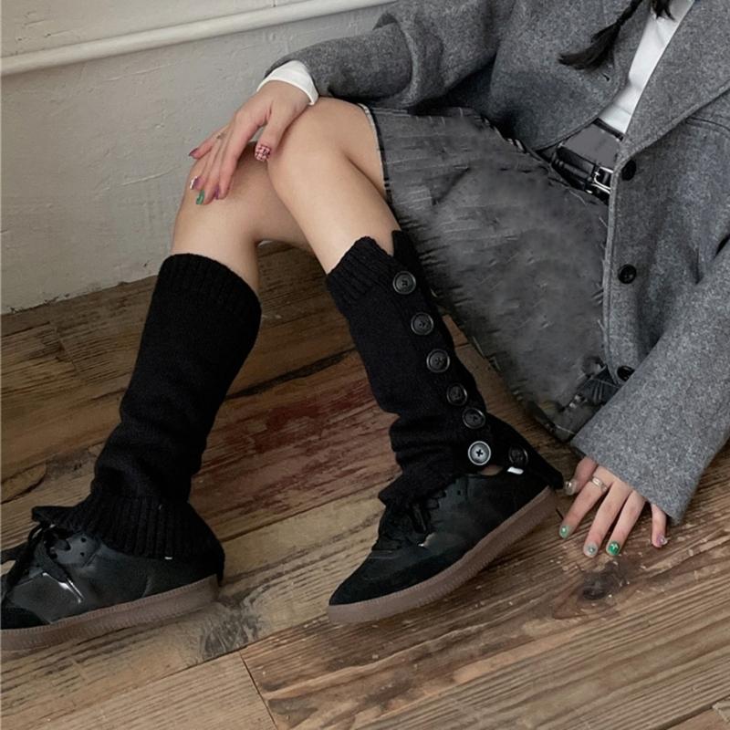 Women Knitted Winter Stocking Leg Warmers Long Socks Boot Cuffs Toppers Legging Pads Knee Brace Pads Knee Warmers Sleeve