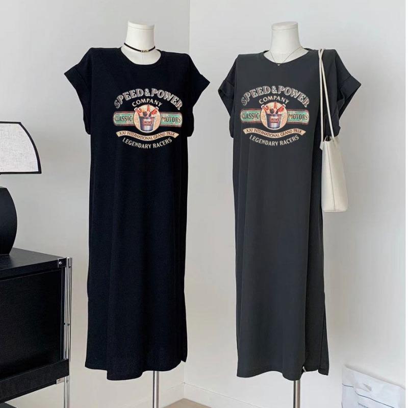 Summer Dress for Pregnant Women Fashionable Summer Short-sleeved T-shirt Loose and Slimming Dress with Flying Sleeves