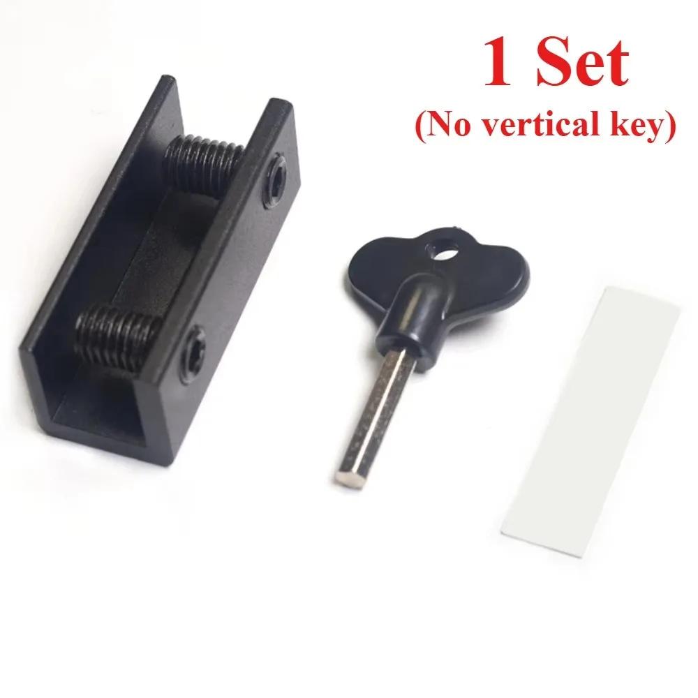 

Durable 1Pcs Adjustable Sliding Window Lock No-Drill Install Aluminum Alloy Window Stoppers with Key Wrench Anti-theft Limiter