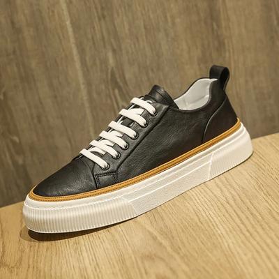 Luxury Men Outdoor Walking Sneakers Genuine Leather Casual Vulcanized Shoes Non-slip High Quality Handmade Flat Designer Shoes