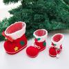 Red Flocked Christmas Candy Boots for Kids - Festive Gift Box and Ornament