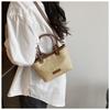Summer Vacation Style Woven Rope Handled Beach Tote Bag Trendy Rattan Basket Shoulder Crossbody Bag