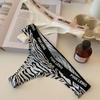Female Summer New Simple Kitten Sexy Leopard Print Ice Silk Hollow Breathable No Trace Low Waist Thong Underwear