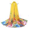 Châle en Mousseline de Soie Mode Femme Protection Solaire Écharpe en Soie Accessoires Longue Cape Été Serviette de Plage Imprimé Floral Enveloppement Sarong 160x50cm