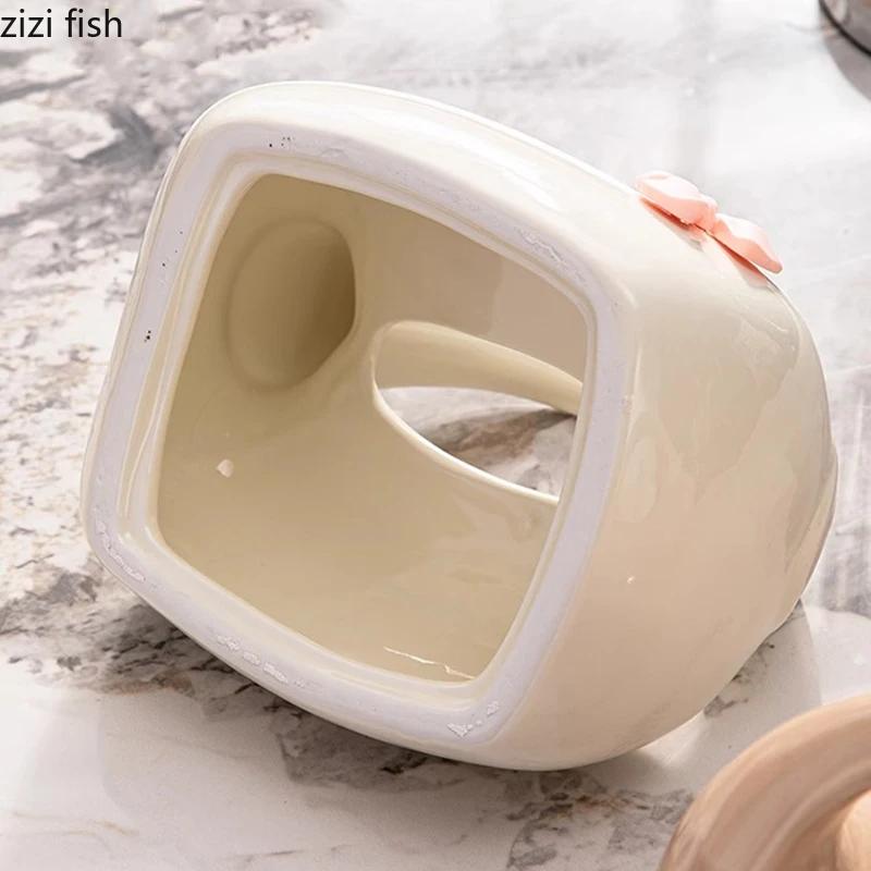 Handbag Shaped Ceramic Tissue Box Desktop Removable Tissue Box Napkin Paper Box Tissues Container Creative Storage Boxes