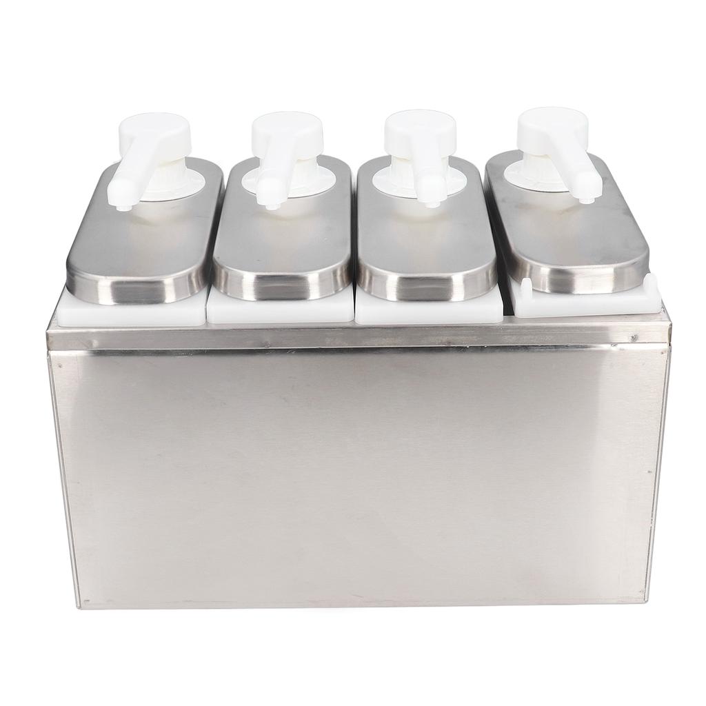 Sauce Dispenser Pump Salad Jam Seasoning Condiment Squeeze Pump Container with Base for Kitchen Restaurant