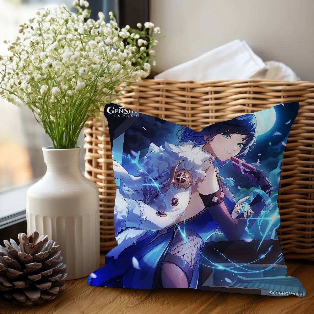 Y-Yelan Anime Game Pillow Anime Pillow Sofa Bed Head Pillow Cover Cushion Cover 45x45 Cm Fashion
