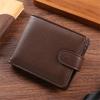 Leather Wallet Fashionable Id Wallet Men'S Wallet High Capacity For Daily Use Travel Office