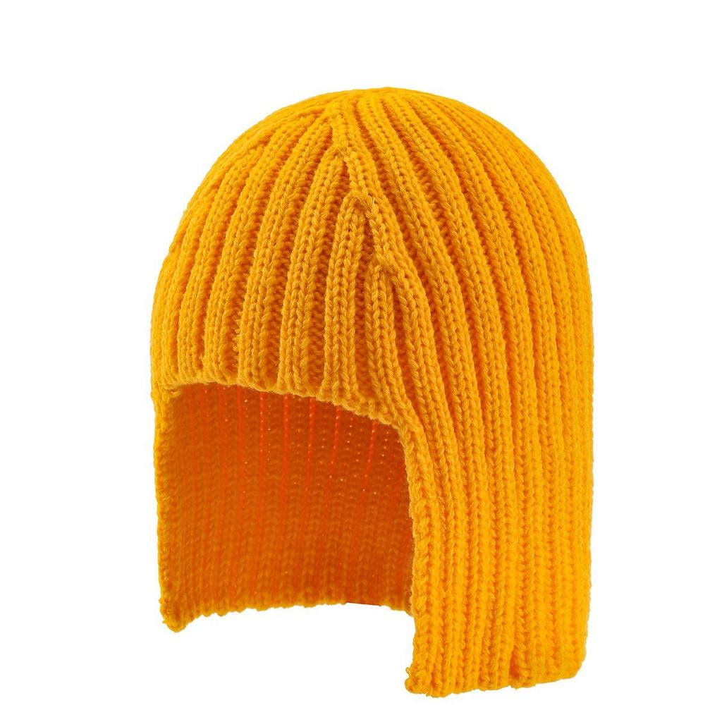 Winter and Autumn Knitted Wig Fashionable Ear-protection Warm Woolen Hat Cold Protection Warm Pullover Hat