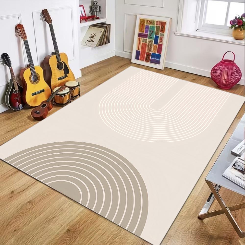 

Minimalist Geometric Line Living Room Carpet Arc Pattern Area Rug Modern Home Decor Soft Non-slip Floor Mat for Bedroom 40X60cm