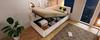 Upholstered Daybed 90x190cm, Sofa Bed with Hydraulic Storage, Reading Light and USB-C Charging, Children's Bed with Wooden Slatted Base, Velvet, Beige