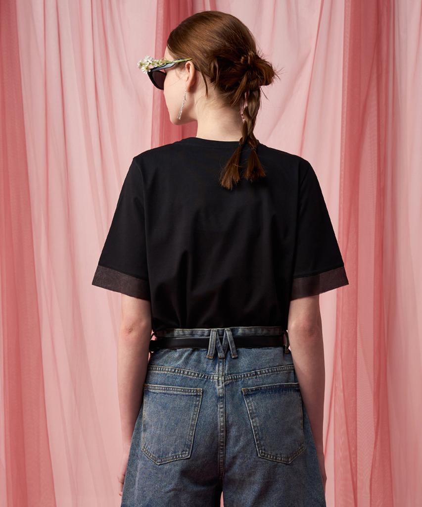 Pelimela Organza Point T-Shirt (Black)