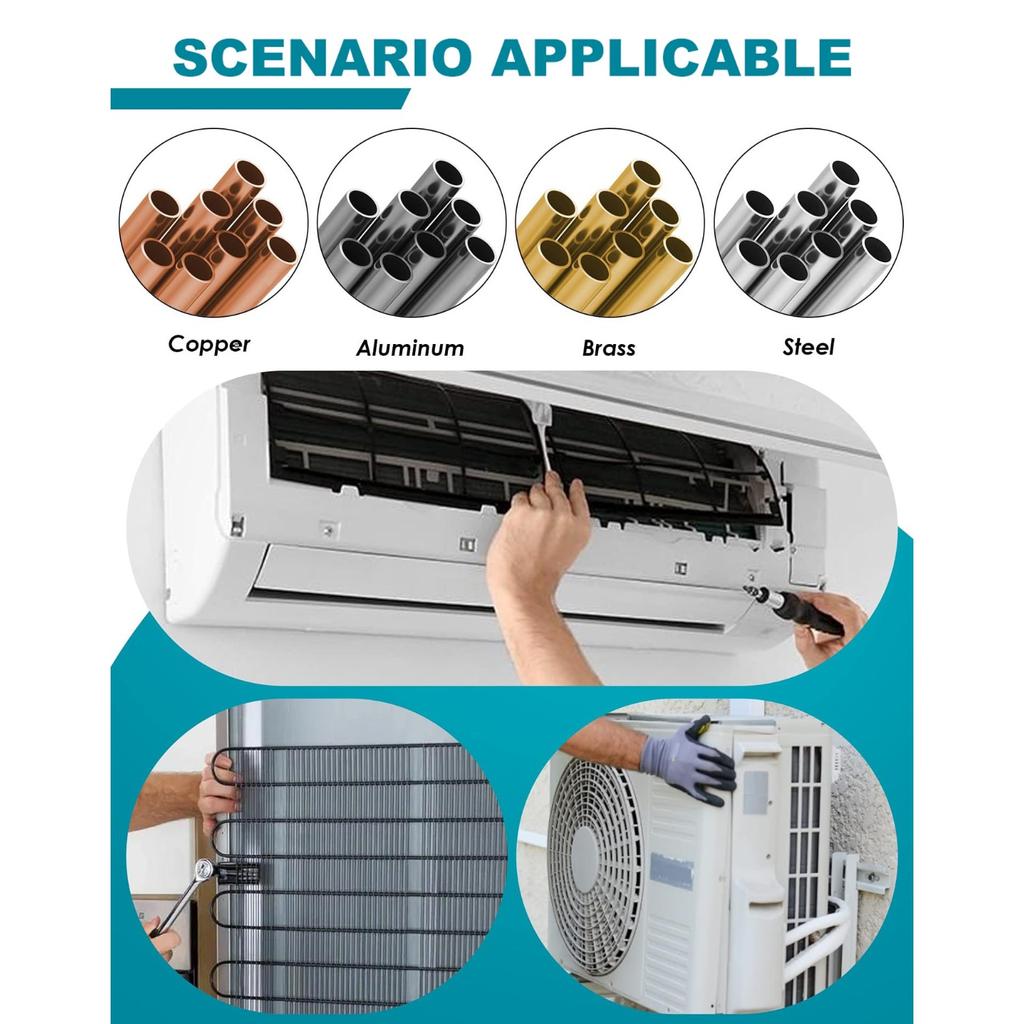 Premium 3-in-1 Pipe Bender, Metric & Imperial Dual Specifications Available, Heavy Duty Manual Copper Aluminum Tube Bending Tool for Refrigeration
