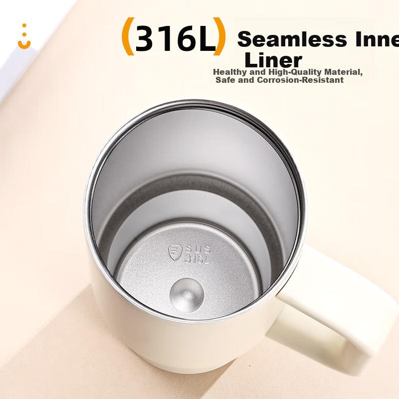 FUGURNG BESTJOY Insulated Mug, Large Capacity Ice Cup, Cold-Keeping Cup, 316L Stainless Steel with Handle, Dual-Use 1000ml Car Water Bottle