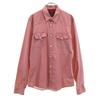 Made In Italy Floral Long Sleeve Western Shirt 40 Red Series Men's Used