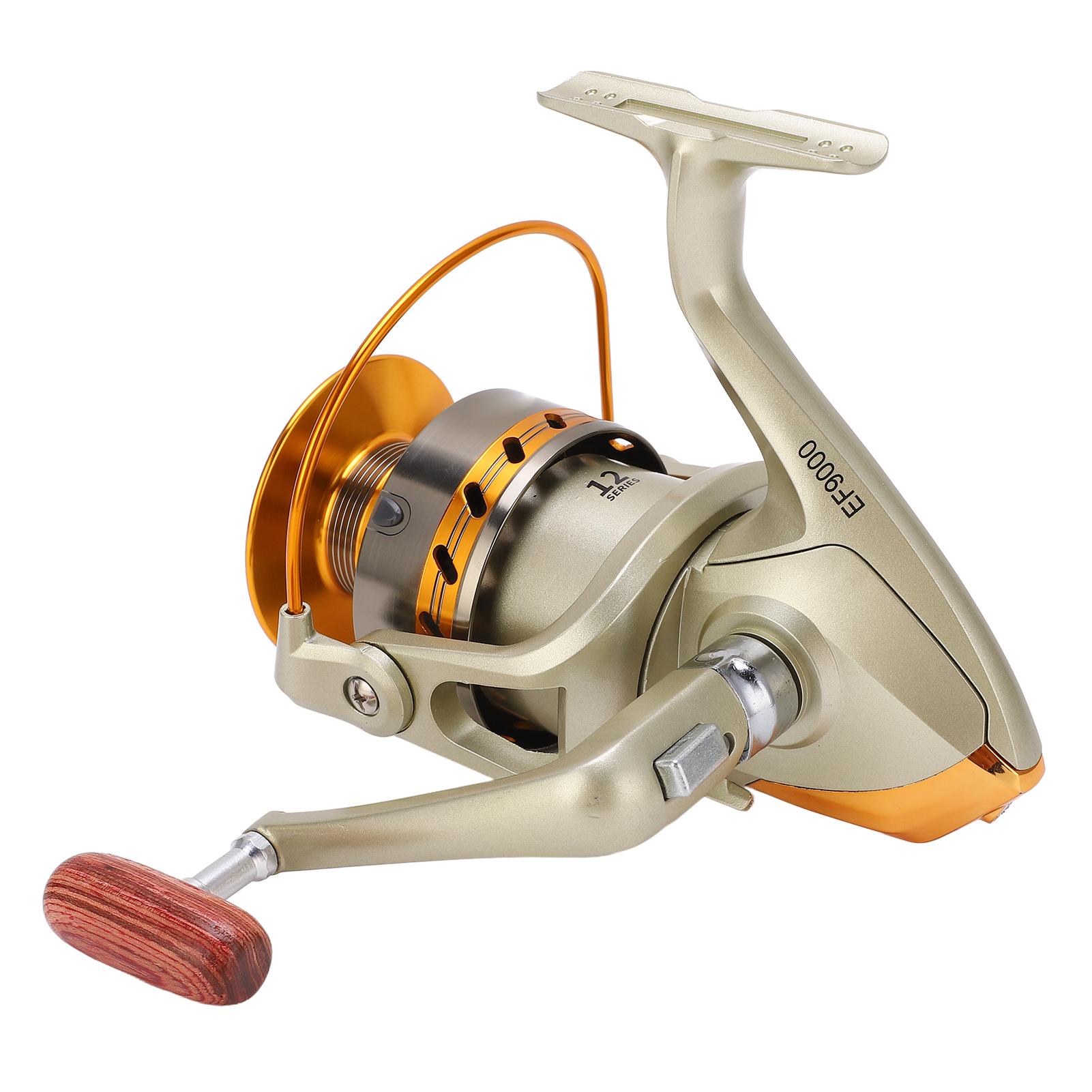 EF9000 Spinning Fishing Reels Smooth Powerful Metal Body 12BB Aluminum Alloy Fish Reel for Saltwater Freshwater