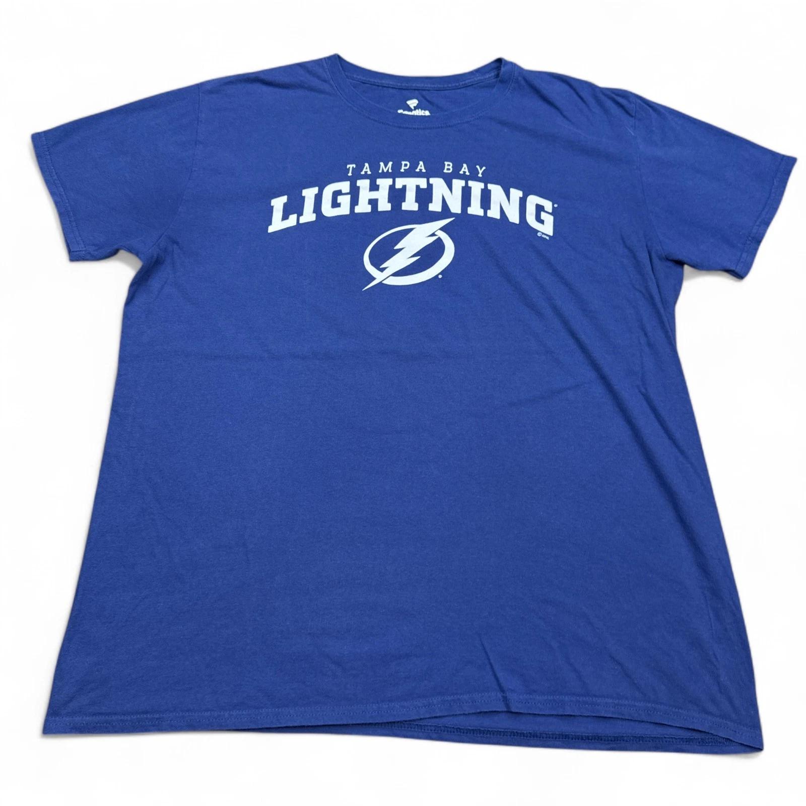 Футболка Fanatics Tampa Bay Lightning для взрослых, размер XL, синяя, с большим логотипом, футболка НХЛ S