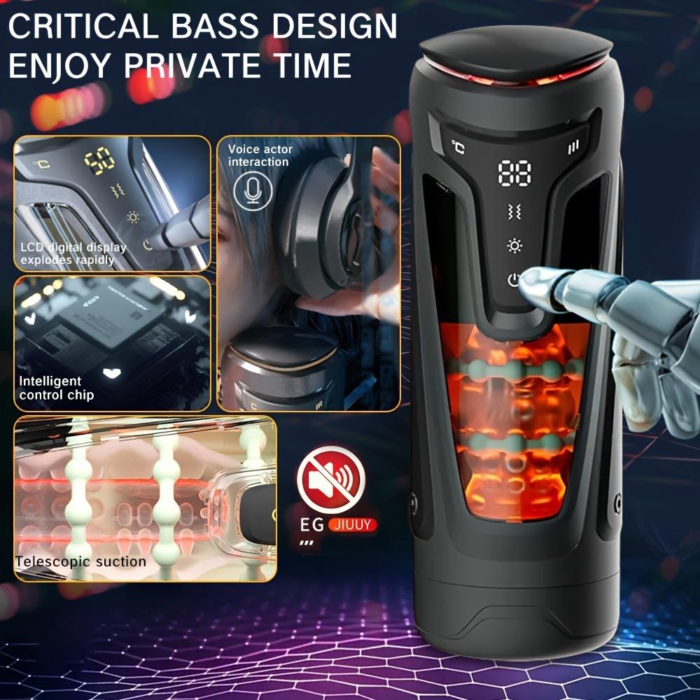 Male Auto Airplane Cup with 3D Realistic Masturbator for Penis Glans, USB Rechargeable, Beginner-Friendly Adult Toy