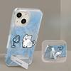 Applicable To Apple 15 Feather Yarn Mobile Phone Case Iphone14promax Cute Fan Puppy Invisible Bracket 13 Full Package