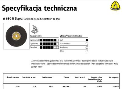 K.tarcza Met 350Mm X 2,5Mm X 25,4Mm  A630N Supra