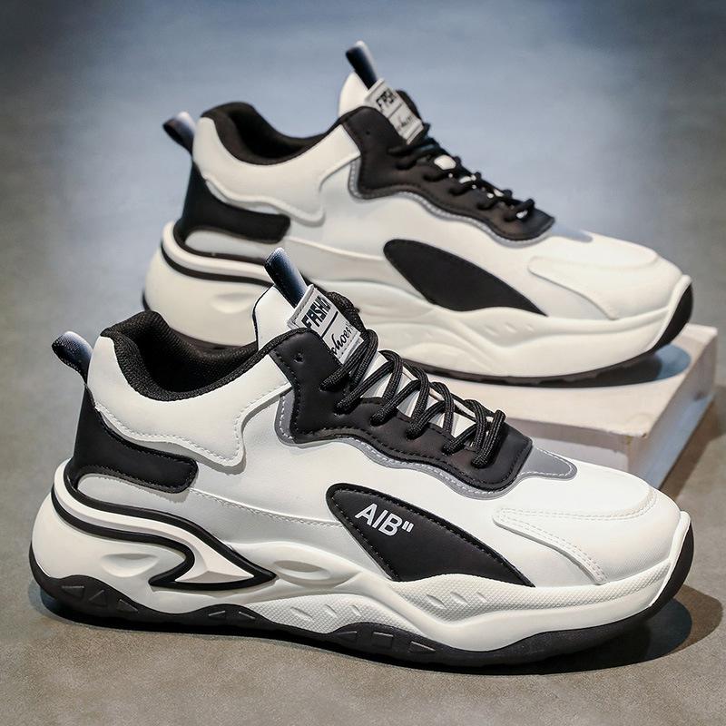 New men's sports shoes, young and middle school students, boys' non-slip heightening soft-soled casual running trendy shoes