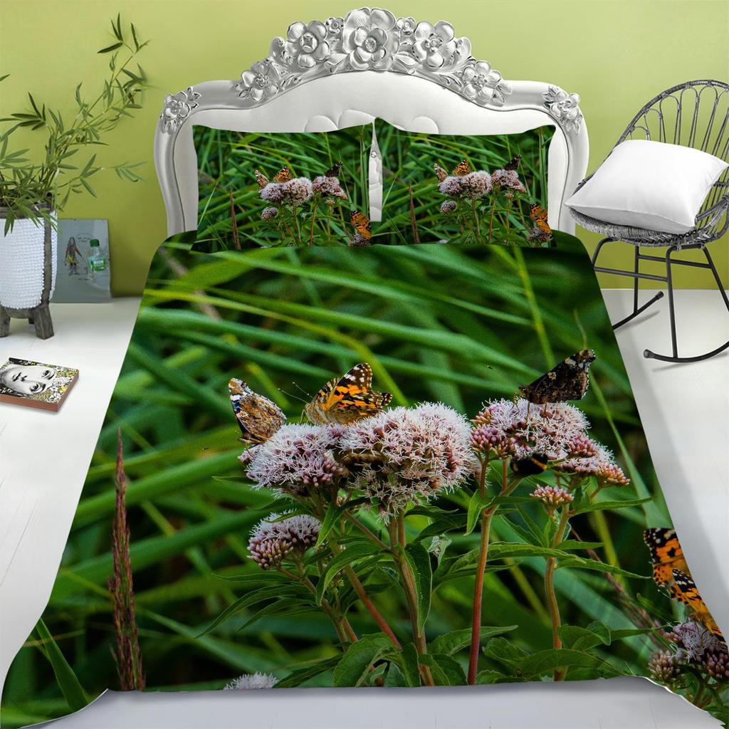 Set de lenjerie de pat pentru acasă, cu imprimare digitală 3D, husă de pilotă, față de pernă, set de lenjerie de pat, dimensiune completă, pentru pat simplu/dublu, pentru decorarea casei