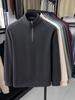 Men's Thermal Fleece Half-Zip Stand Collar Long Sleeve T-shirt Hoodie - Warm Autumn/Winter Layer