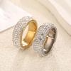 3/5 Row  Ring  Stainless Steel Wedding Engagement Rings For Women Men Jewelry Gift