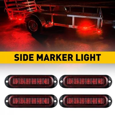 4X 6LED Red Side Marker Lights Light Clearance Trailer RV Truck Waterproof