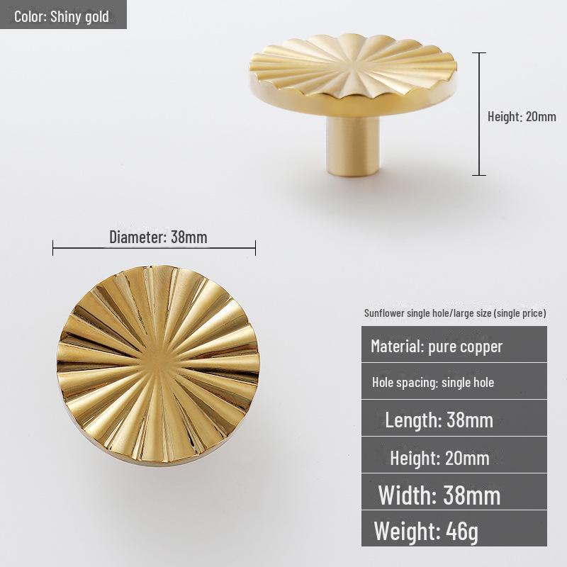 

Скандинавська розкішна латунна ручка для шафи з кленового листа – ретро-американський стиль INS.