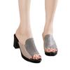 New Women Slippers Sandals 2024 High Heels Fashion Platform Fish Mouth Luxury Ladies Shoes Non-slip Casual Plus Size 41 42