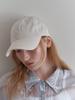 Elssibeui Lcve Logo Washed Cotton Ball Cap_Ivory