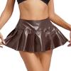 Womens Ladies Miniskirts Leather High Waist Pleated Mini Skirt Cocktail Party Sexy Clubwear Short Skirts