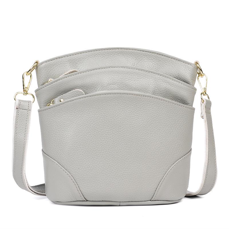 Women's Retro Cowhide Shoulder Bag - Fashionable Mid-Age Mother Genuine Leather Bucket Bag