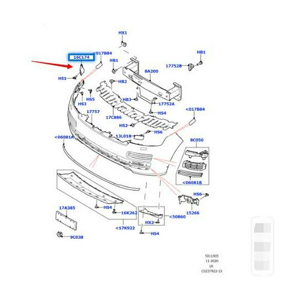 Front Bumper Small Bracket for 2013 Land Rover Range Rover (LR038725/LR038724)