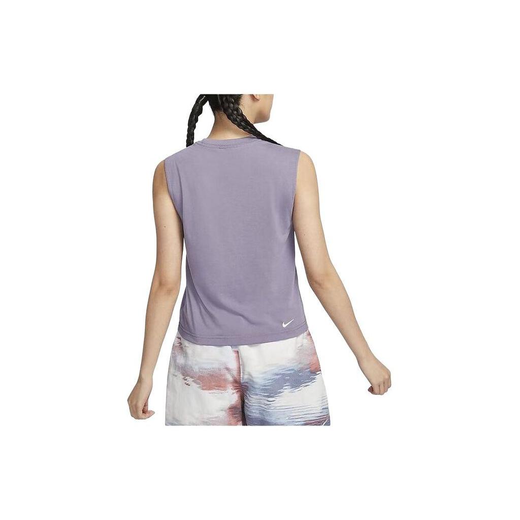 Nike Solid Color Casual Comfortable Training Sports Tank Top Quick Dry Sleeveless T-Shirt Women tops Purple DO9272509