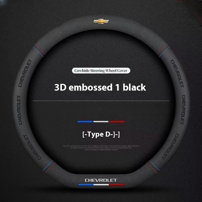 38cm Leather Ventilate Car Steering Wheel Cover for Chevrolet Captiva AveoTrax Silverado Sail Onix Equinox Groove 2025 Accessory