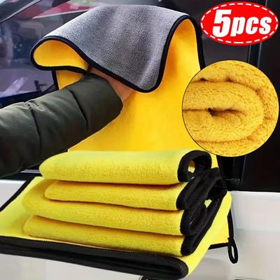 Double Sides Car Microfiber Cloths Super Absorbent Washing Drying Cleaning Towels Auto Detailing Towel Rags Clean Tool