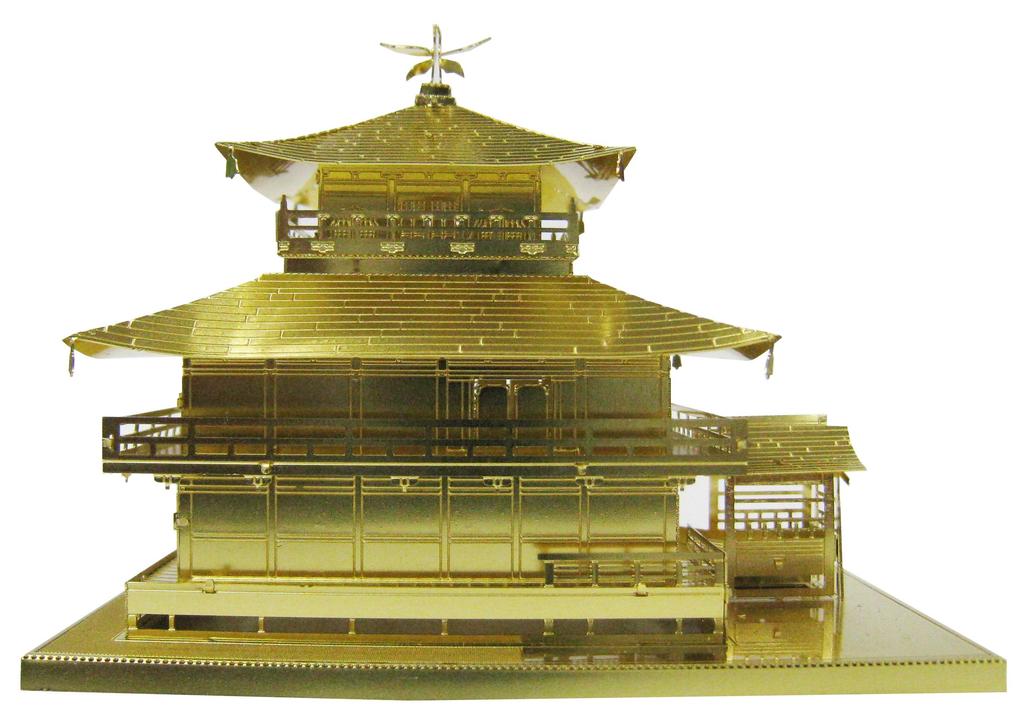 Tenyo Metallic Nano Puzzle, Famous Castles and Historical Buildings Series, World Heritage Site, Kinkakuji Temple (T-MN-006G), Stainless Steel, No