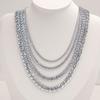 304 Stainless Steel Polished Cuban Chain Necklace: Fashionable Men's and Women's Six-Sided Titanium Clavicle Chain.