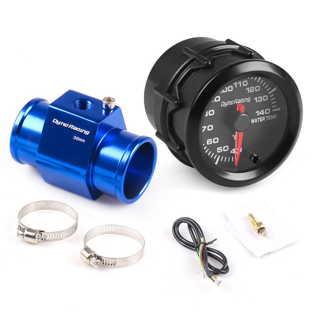 Dynoracing 2'' 52MM Car 7 Colors Led Water Temperature Gauge 40-140 Celsius High Speed With Water Temp Joint Pipe Sensor Adapter