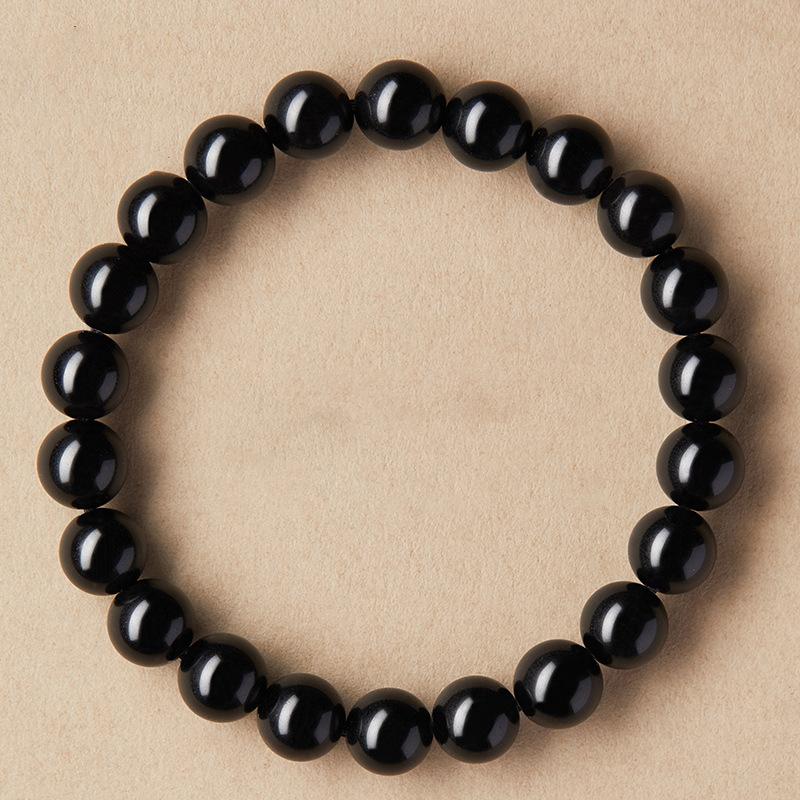 Náramek z přírodního obsidiánu, korálkový, lehký luxusní, špičkový, jednoduchý náramek, okrajový, všestranný, módní šperk