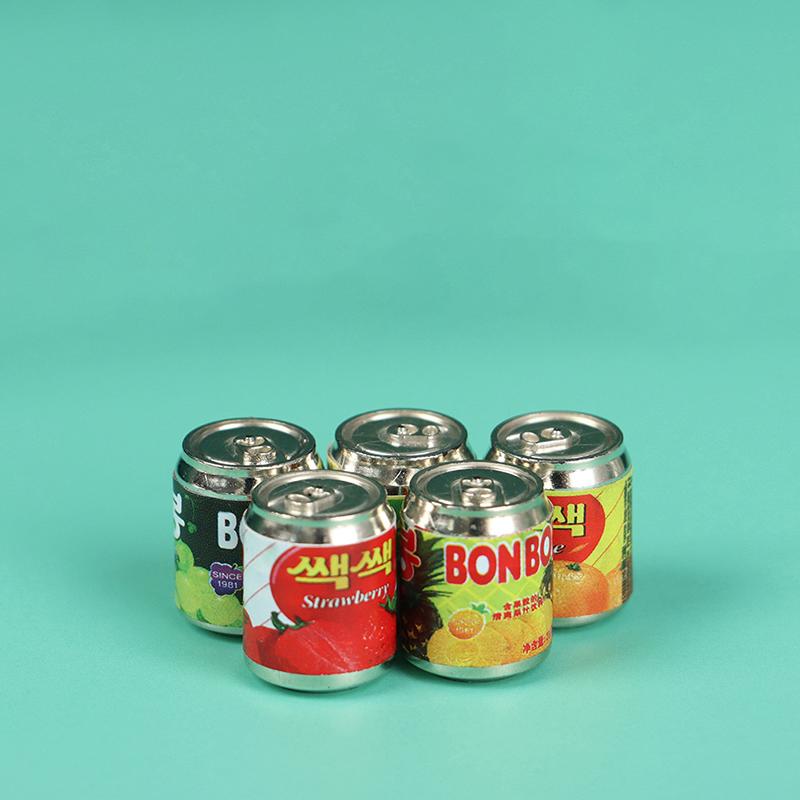 5Pc 1/12 Cute Miniature Doll House Fruit Drink Can Bottle Food Accessories