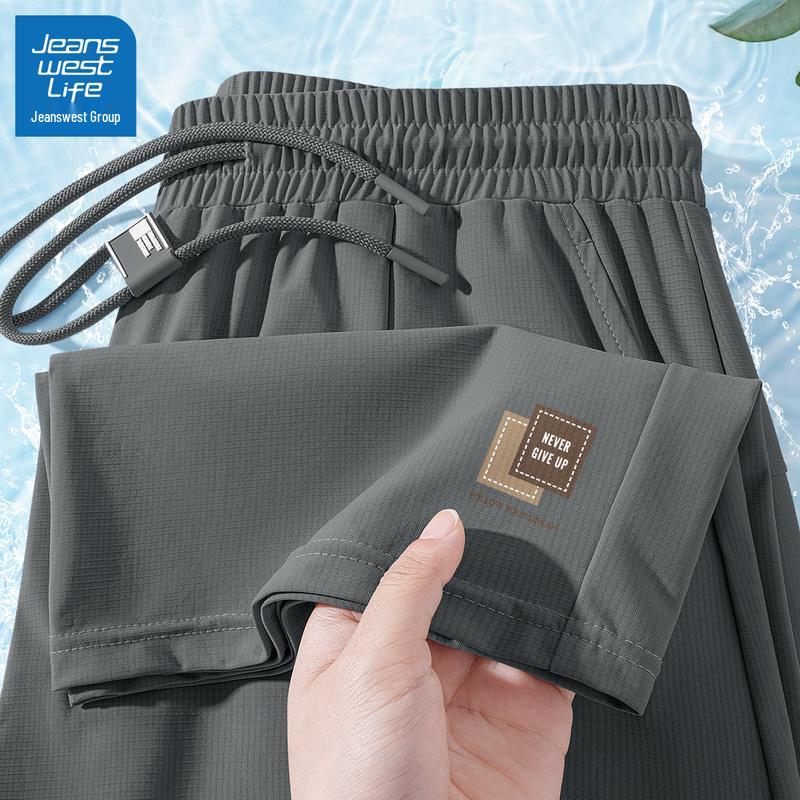 

JEANSWEST LIFE Men s Ice Silk Quick-Dry Straight Leg Casual Pants 3XL