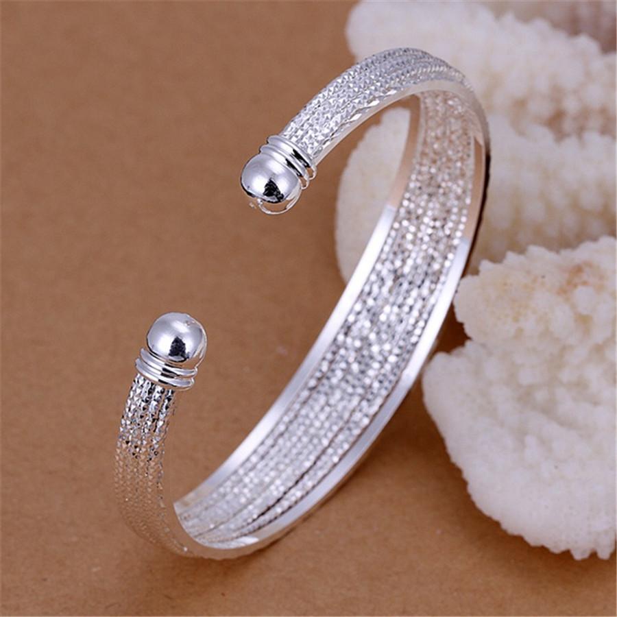 925 Stamped New Bangle Bracelet For Women Men Charms Fashion Bracelets Cuff Bangle Lucky Jewelry Wedding Gift Pulseras Mujer