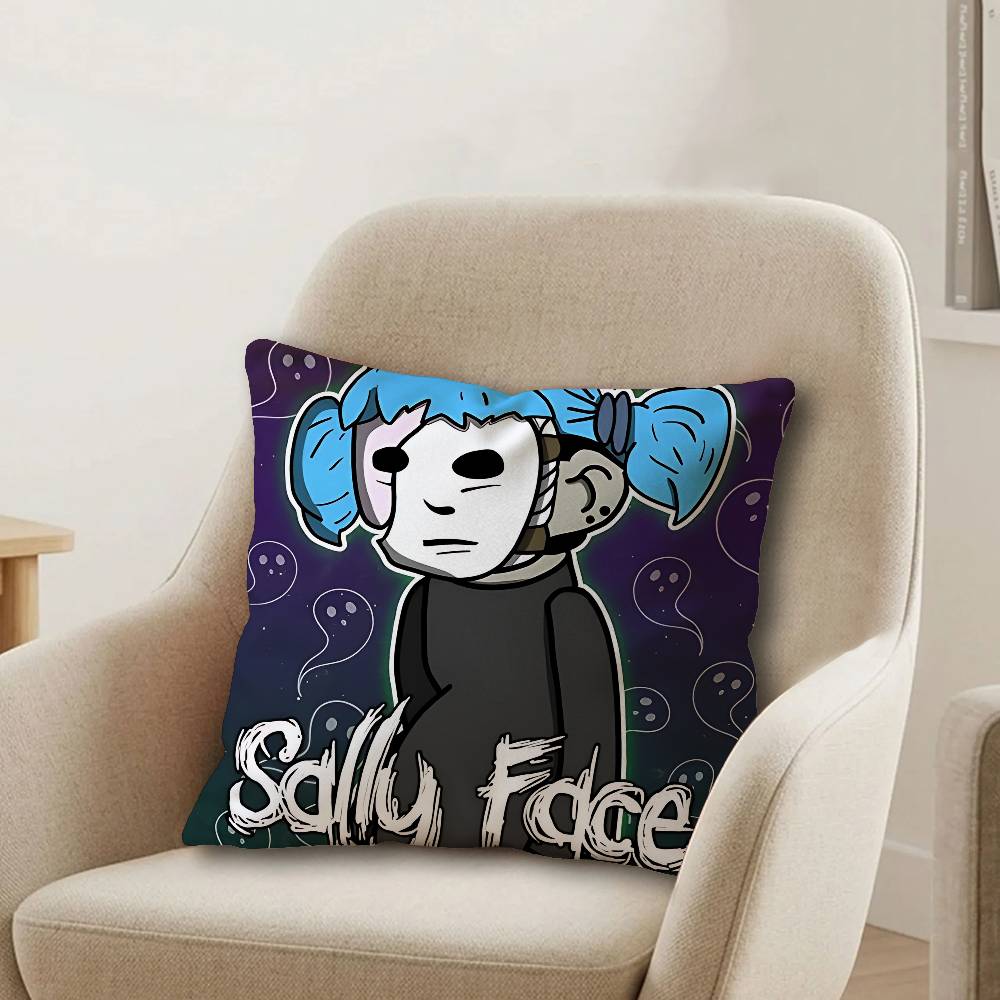 Game Sally Face Cushion Cover Inches Farmhouse Decor Home Throw Pillow Covers for Couch Decorations