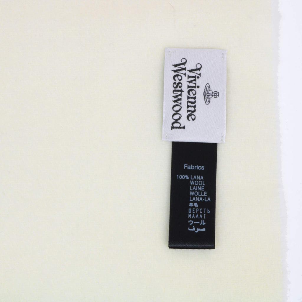 Vivienne Westwood Vwm1621 White Scarf with Orb and Logo Unisex Embroidery, [Used]