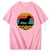 Funny Corgi Vintage Retro Sunset Silhouette Gifts Dog Lover Dog Owner Essential Cotton Tshirt Summer Harajuku Streetwear